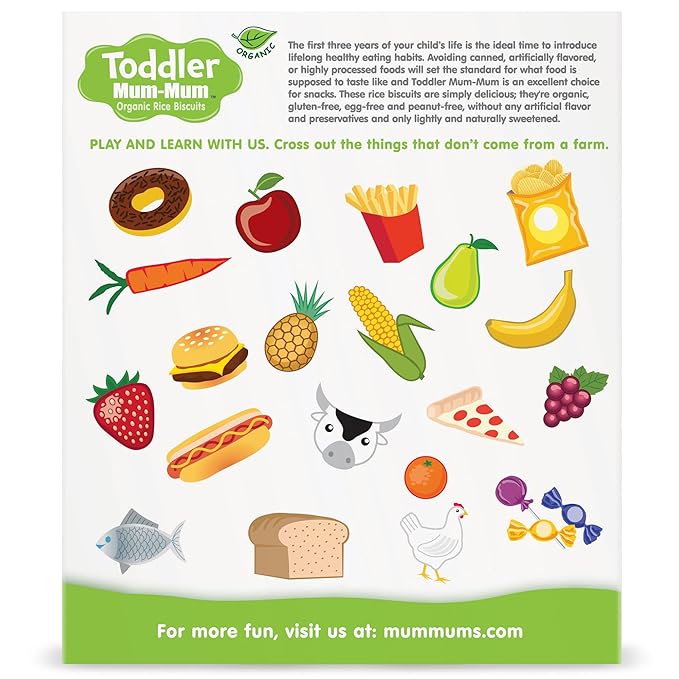 Toddler Mum-Mum Organic Rice Biscuits, Blueberry, Strawberry, Mango & Kiwi Variety Pack | 24 Count (Pack of 3) | Gluten Free, Allergen Free, Non-GMO | Toddler Snacks, Rice Rusk Crackers