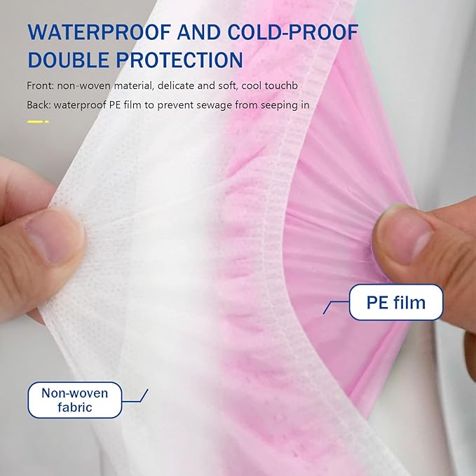 20 Pack Disposable Toilet Seat Cover Waterproof Non-Woven Fabric, Disposable Toilet Seat Covers for Travel, Disposable Seat Covers for Outing Hotel Hospital Public Toilet (Double Layer Pink)