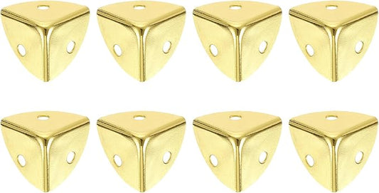 uxcell 8Pcs Decorative Box Corner Cover, 18mm Metal Edge Guard, Furniture Corner Edges Protector, Gold