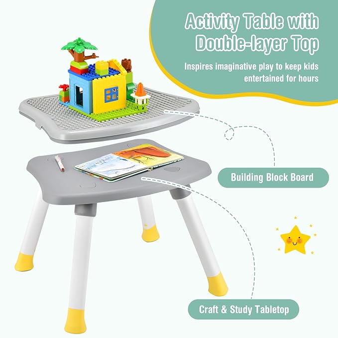GLACER 8 in 1 Convertible Baby High Chair - Adjustable High Chairs for Babies and Toddlers with Removable Tray, Dual Cushions, Activity Table and Chair Set, Booster Seat, Stool (Yellow)