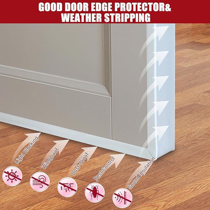 Rubber Edge Trim, Flexible Self-Adhesive U Shaped Peel and Stick Edge Banding, 1-3/8"(35mm) Big Size U Channel Edge Protector, Baby Proof Edge Guards for Woods, Plywood, Furniture, 20Ft, White