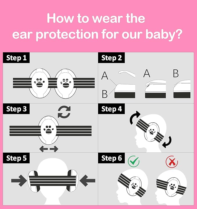 HZ001 Baby Hearing Protection - CE & CPC Certified for Babies up to 36 Months - with Replacement Headband Baby Earmuffs Ear Protection for Airplane, Firework Show - White