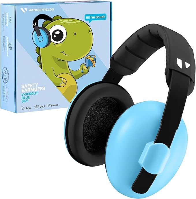 Vanderfields - Hearing Protection Ear Muffs - Over 33 dB (2K Hz) Broad Noise Cancelling Sound Reduction - Baby and Toddlers