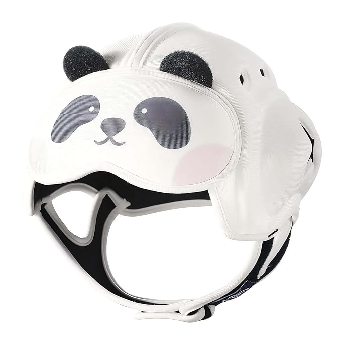Baby Safety Helmet, Breathable Baby Head Protector for Crawling and Walking, Infant Soft Helmet, Anti-Collision, Ultra-Lightweight, Expandable and Adjustable Age 6m-24m (Raccoon-Brown)