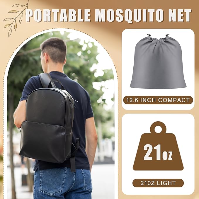 Large Pop up Mosquito Net for Camping Portable Foldable Mosquito Tent Bug Net Bed Travel Patio Outdoor 78 x 39 x 28 Inch Bug Netting Mesh Tent Canopy for Adults Bedroom, White