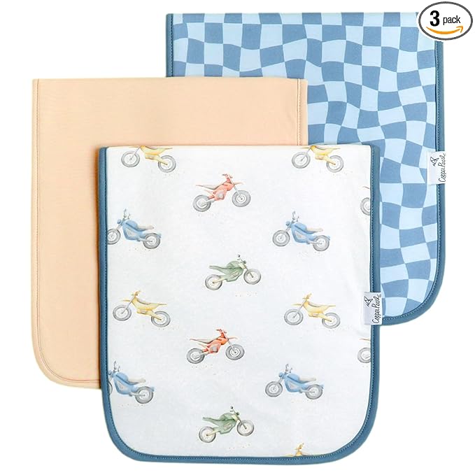 Copper Pearl Baby Burp Cloth Large 21''x10'' Size Premium Absorbent Triple Layer 3-Pack Gift Set Ryder