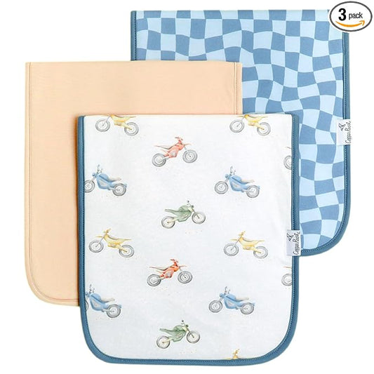Copper Pearl Baby Burp Cloth Large 21''x10'' Size Premium Absorbent Triple Layer 3-Pack Gift Set Ryder