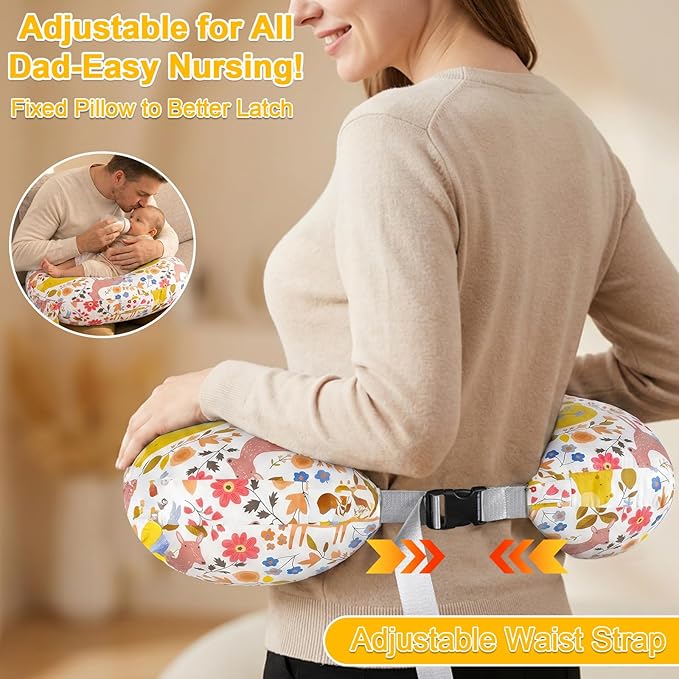 x-vesolje Plus Size Nursing Pillow Wider Support, Breastfeeding Pillow with Adjustable Strap Fit All Body Type, Ergonomic Breast Feeding Pillow, Baby Feeding Pillow for Mom- Max Size (Jungle)