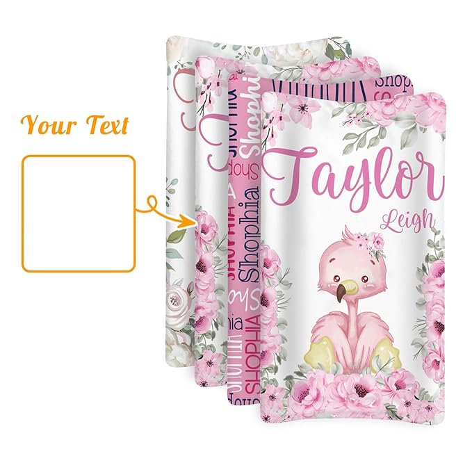 Custom Changing Pad Cover Set - Jersey Knit Comfy CozyUltra Soft Unisex Diaper Changing Table Covers with Personalized Name for Baby Boys Girls - Waterproof Ultra Soft 4 Pcs Set Style18
