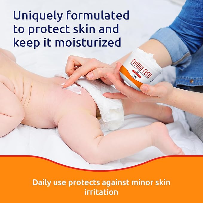 Crema Cero Diaper Rash Cream for Baby with Zinc Oxide and Calendula – High-Strength Diaper Cream for Quick Relief and Protection – Hydrating and Soothing Baby Balm – Calendula 8.5 oz