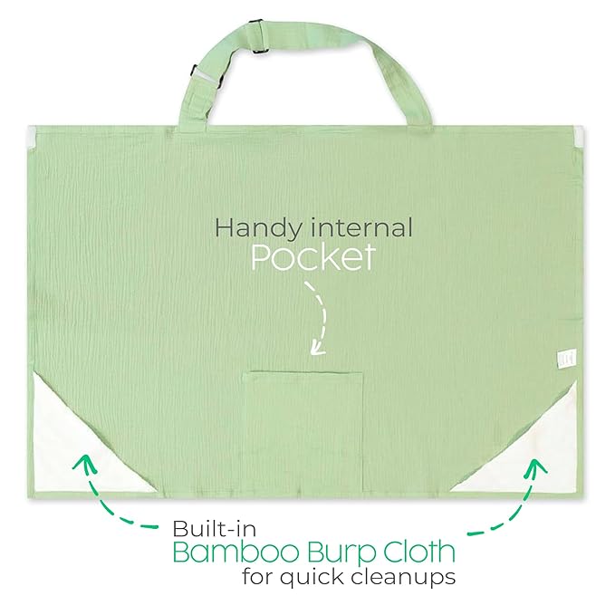 San Francisco Baby Nursing Cover – Breathable Breastfeeding Cover for Nursing, 360° Nursing Cover Up for Breastfeeding, Privacy Nursing Covers, Nursing Blanket for Breastfeeding – Mist Green