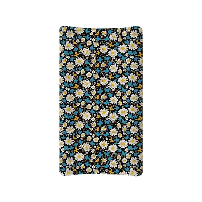 Daisy Diaper Change Table Covers Soft Girl Changing Pad Cover with Elastic Edge Waterproof Baby Nursery Diaper Changing Pad Sheets Gift for Birthday