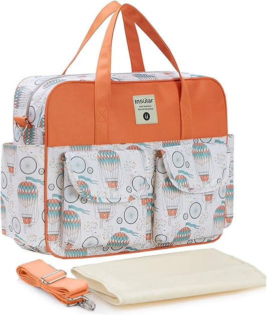 Kamay's Mummy Shoulder Bag Diaper Bag Chic Nappy Changing Bag Tote/Messenger Style Large with Changing Mat, Adjustable Straps
