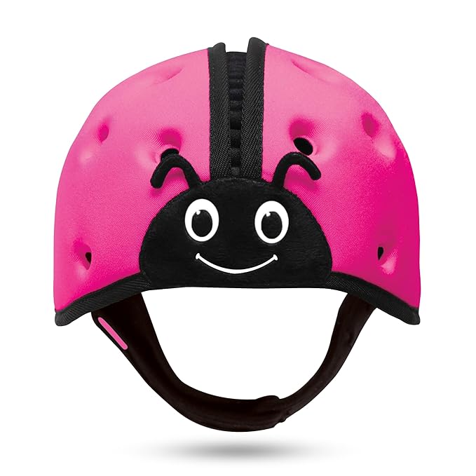 SafeheadBABY Soft Baby Head Protector Helmet for Crawling and Walking 7–24 Months – Ultra-Lightweight & Breathable Infant Safety Helmet that Grows with Your Baby (Head Circ. 40–52 cm) – Ladybird Pink