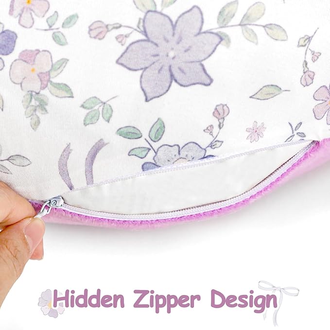 SWESEN Nursing Pillow Cover, 1 Pack Stretchy Slipcovers for Breastfeeding Pillows, Super Soft Removable Nursing Pillow Case for Baby Boy and Girls, Purple
