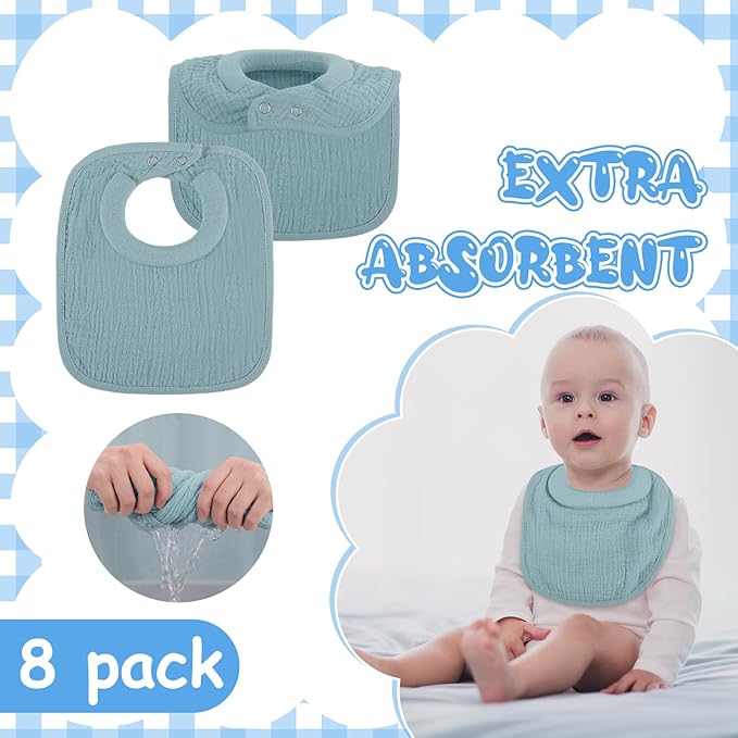 Twistover Newborn Bibs Feeding Bibs for Drooling and Teething Comfy Neck Baby Bib with Padded Absorbent Collar