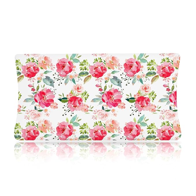 Boyoung Stretchy Changing Pad Cover Ultra Soft Cotton Changing Table Sheets Baby Diaper Changing Pad Cover Sheets for Girls Boys Fit 32""/34'' x 16""Pad, Purple Flower