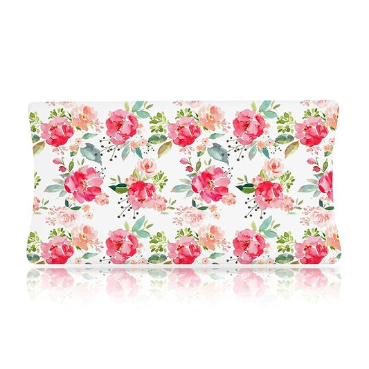 Boyoung Stretchy Changing Pad Cover Ultra Soft Cotton Changing Table Sheets Baby Diaper Changing Pad Cover Sheets for Girls Boys Fit 32""/34'' x 16""Pad, Purple Flower