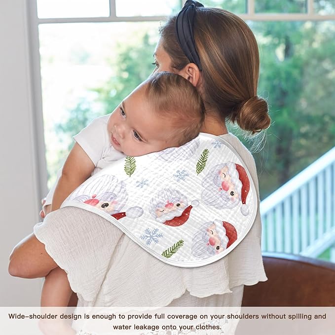 vvfelixl Muslin Burp Cloths Joyful Winter Christmas Baby Washcloths for Baby Girl Boys 2 Pack