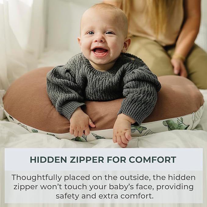 Pobibaby 1-Pack Premium Nursing Pillow Cover - Ultra Soft & Stretchy 96% Cotton, Breastfeeding Pillow Cover for Baby Boys and Girls (Gone Fishing)