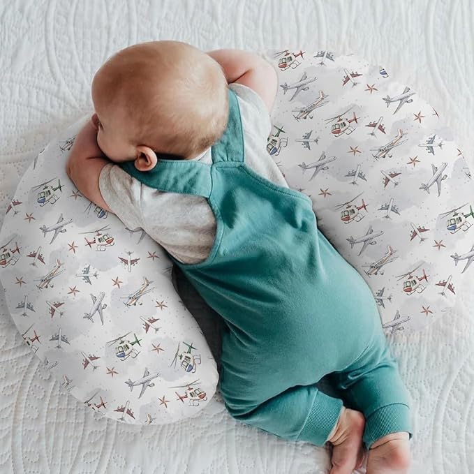 Vintage Planes Airplanes Helicopters Nursing Pillow Covers for Boy Girl Planes Models Aircraft Nursing Slipcovers for Breastfeeding Pillows Plane Stars Clouds Soft Stretchy Covers for Newborn Infant