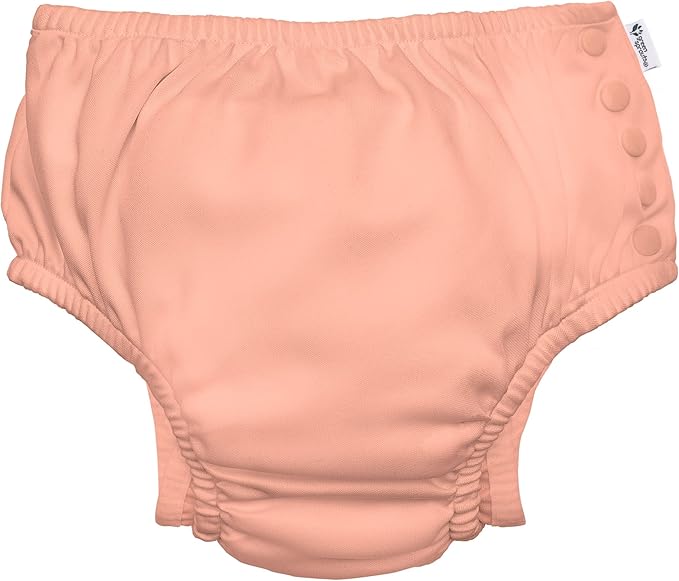 i play. by green sprouts Reusable, Eco Snap Swim Diaper with Gussets, UPF 50, Coral, Patented Design, STANDARD 100 by OEKO-TEX Certified 18 mo