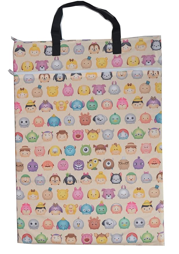 Reusable Large Hanging Wet Dry Cloth Diaper Pail Bag for Diapers or Laundry (Cartoon Head)