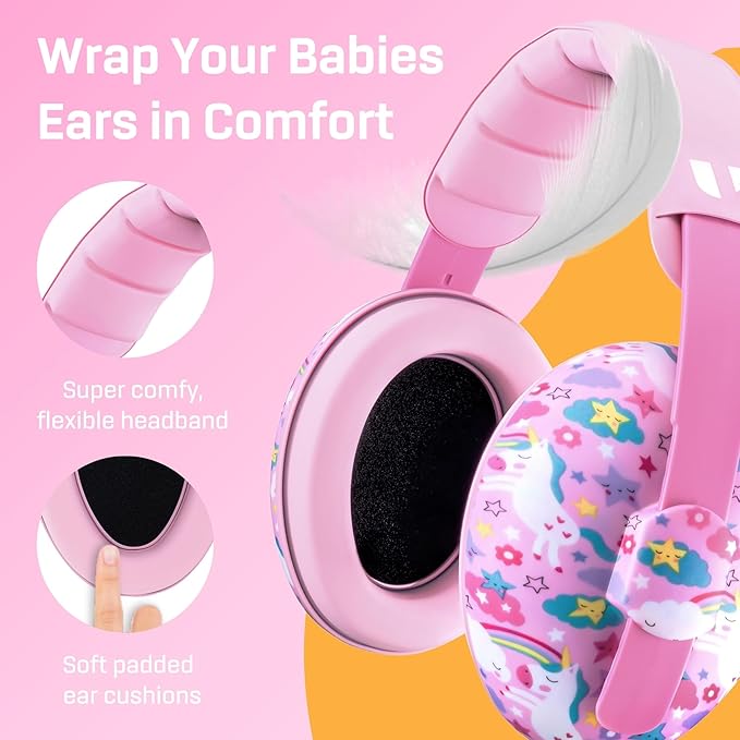 Vanderfields - Hearing Protection Ear Muffs - Over 33 dB (2K Hz) Broad Noise Cancelling Sound Reduction - Baby and Toddlers