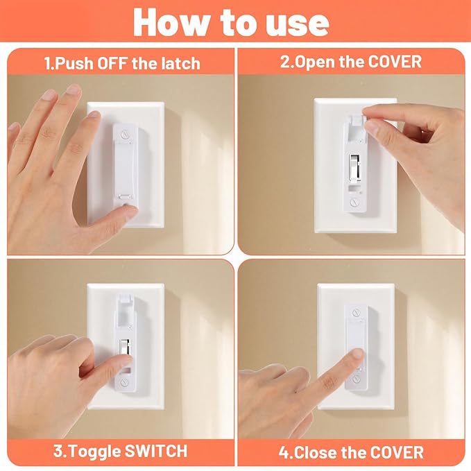 2 PCS Light Switch Cover Guard, Wall Switch Cover Guard, Protects Your Lights from Being Accidentally Turned On or Off