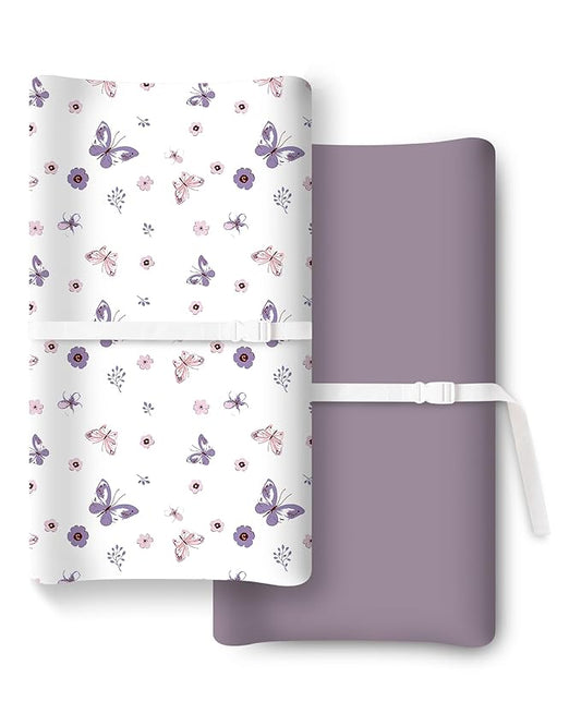 Extra Stretchy Changing Pad Cover, Ultra Soft Premium Jersey Knit Changing Pad Sheets, Unisex for Boys Girls, Fits All Standard Changing Tables/Dresser Tops - 2 Pack