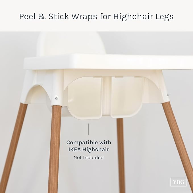 Yeah Baby Goods Highchair Leg Wraps (Cherry) - Compatible with The IKEA Antilop Highchair - Stylish IKEA High Chair Accessories w/Easy Self-Adhesive
