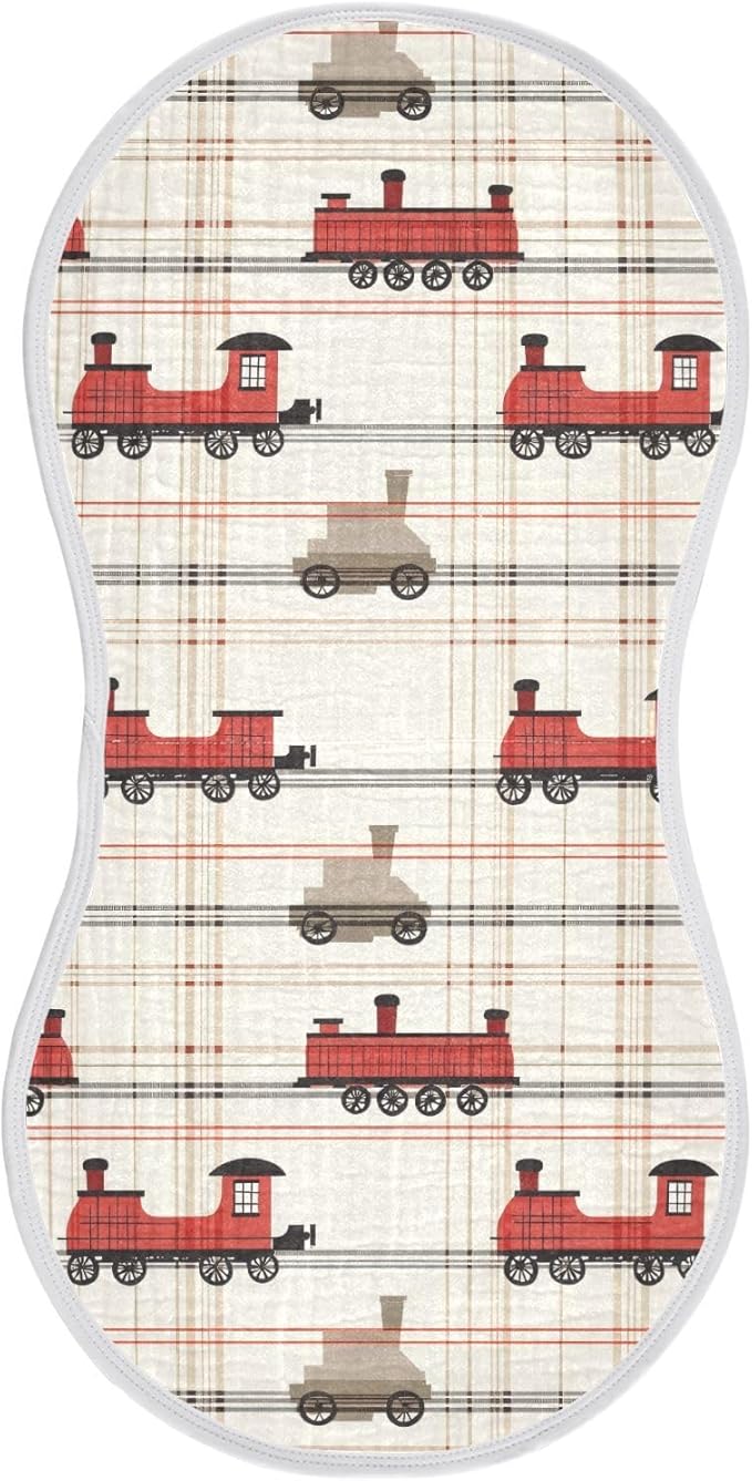 vvfelixl Intage Steam Train Burp Cloths for Baby Boy Girls Baby Washcloths Burp Rags 1 Pack