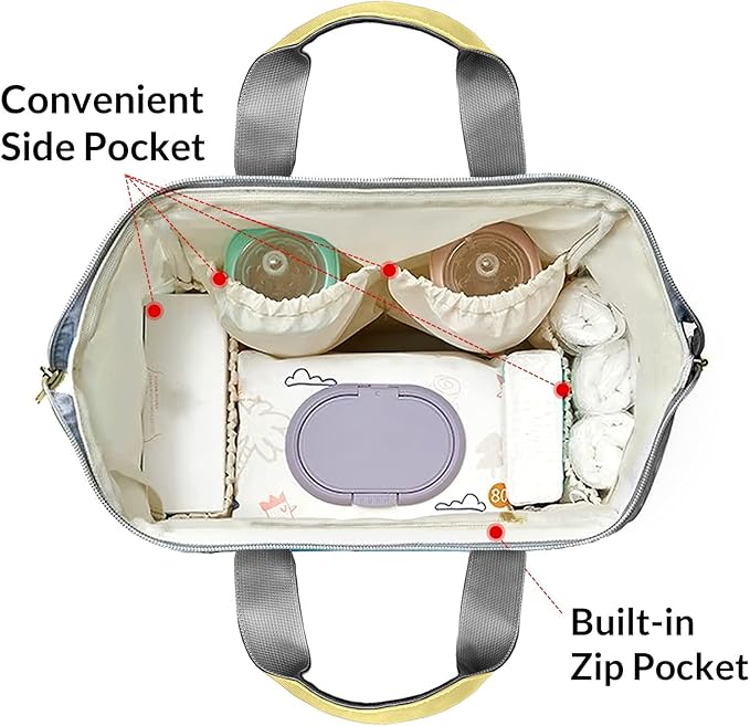 Sloth White Daisy Cute Diaper Bag Baby Nappy Bag Daughter Multi-Function Custom Baby Bag Picnic Diaper Carrying Bag Unisex Gifts with Name