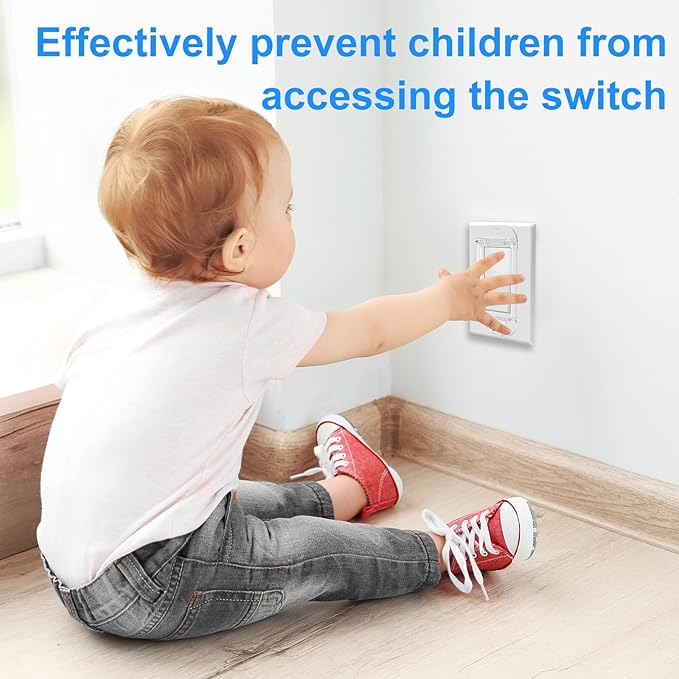 4Pcs Light Switch Guard, Child Proof Wall Switch Cover Keeps Lights or Switches from Being Accidentally Turned ON or OFF While Allowing Access