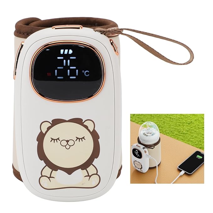 Portable Bottle Warmer Sleeve, Fast Heating 18W USB Rechargeable Baby Milk Heater with Insulation Wrap for Travel, Compact Milk Warmer for , 8000mAh Battery