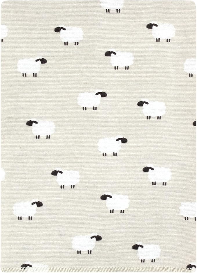 Hudson Baby Unisex Baby Flannel Burp Cloth 12pk, Taupe Sheep, One Size