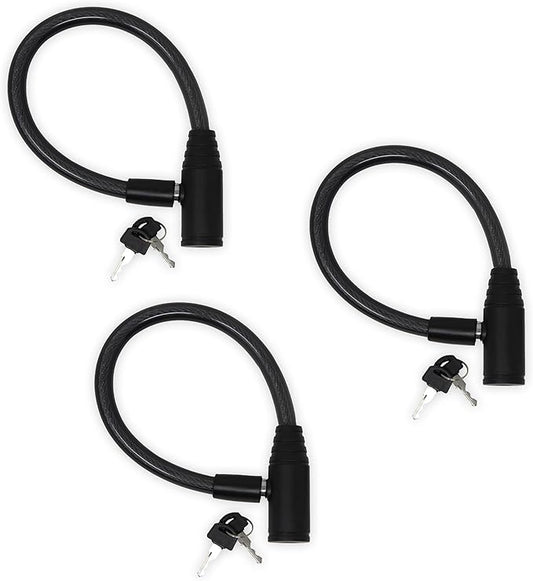 Urban August Child-Proof Refrigerator Lock for Kids & Adults - Lock for French Door Fridge and Cabinet (Small, Black, 3 Pack Keyed Alike)