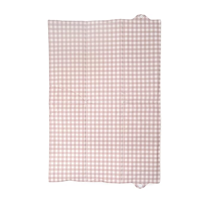 Clair de Lune Gingham Foldable Changing Mat, Easy Clean Soft Water Resistant Travel Pad 60 x 34 cm