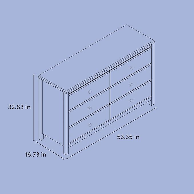 Storkcraft Alpine 6-Drawer Dresser (Pebble Gray) – GREENGUARD Gold Certified, Gray Dresser for Bedroom, Kids & Nursery Storage Drawers, Safety Interlocking Drawers, Pre-Installed Tracks, Kids Bedroom