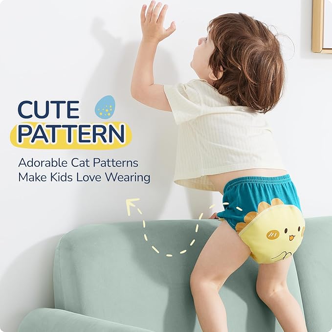 Potty Training Underwear for Boys 4T, Soft Cotton Reusable Potty Training Pants for Toddlers 8 Pack,Toilet Training Pants for Boy