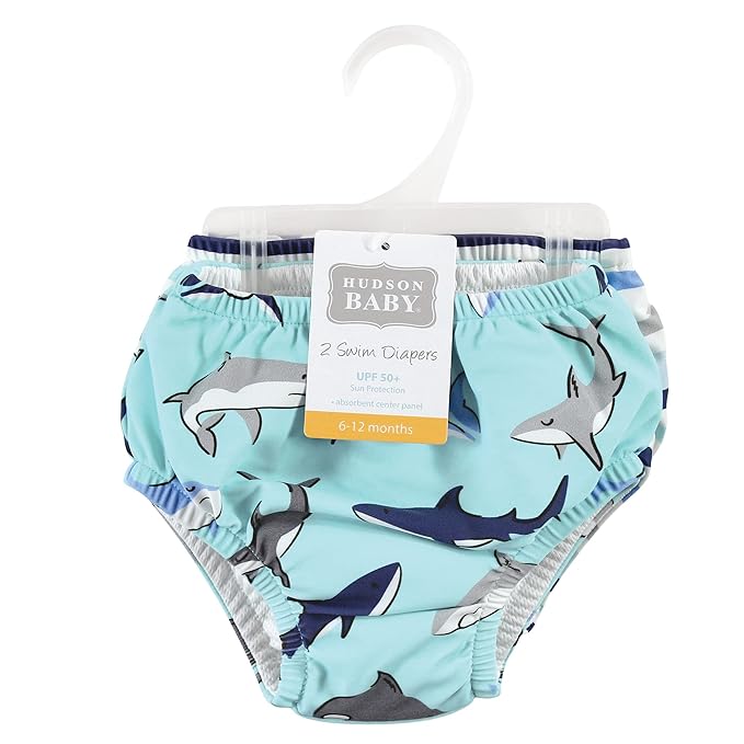 Hudson Baby Unisex Baby Swim Diapers, Shark, 12-18 Months