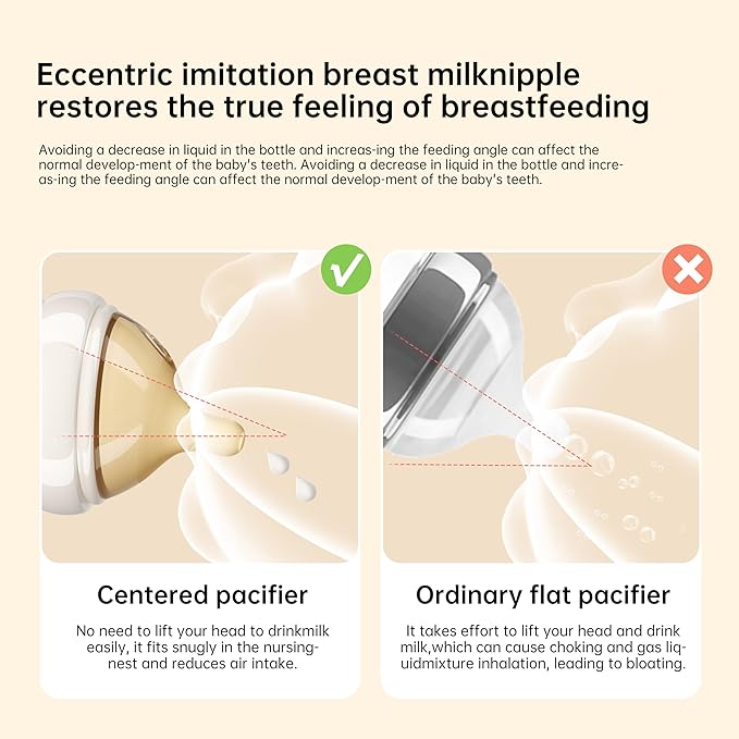 Natural Nursing Glass Baby Bottle - with Anti-Colic Vent System - BPA-Free, 5oz with Slow Flow(S) Nipple, 0-3Months