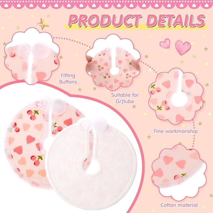 Threlaco 48 Pcs Gtube Button Covers Feeding Tube Pads Holder Abdominal Reusable Accessories Peg Tube Soft Absorbent Breast Feeding Pads Breastfeeding Support Nursing Care Stay Dry(Flower)