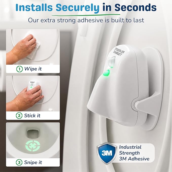 Adjustable Potty Toilet Target with Motion Sensor, Bullseye Illumination, and Nightlight, Precision Training - Ideal for Boys' Potty Training (2 Packs)