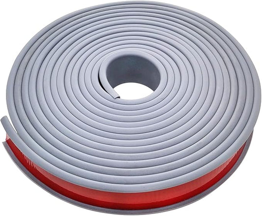16.4ft Self-Adhesive Edge Trim for Veneer, U-Shape Silicone Edge Banding, TPE Flexible Furniture Corner Protector, Grey