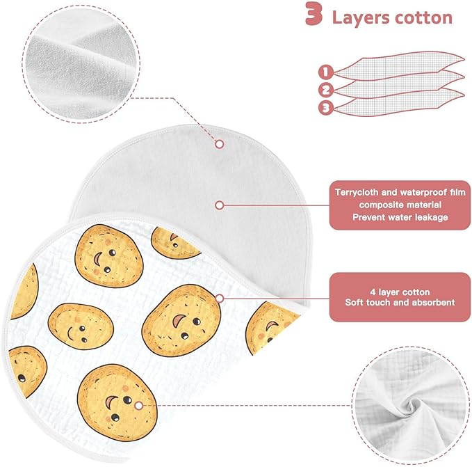 vvfelixl Muslin Burp Cloths Potato Baby Baby Washcloths for Baby Girl Boys 2 Pack