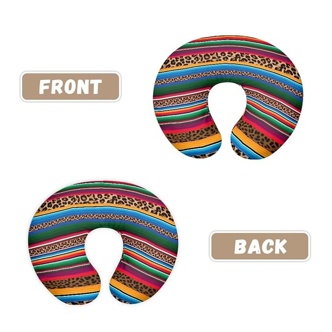 Leopard Print Nursing Pillow Cover for Breastfeeding, Rainbow Stripes Pattern Soft Breastfeeding Pillow Slipcover, Machine Washable