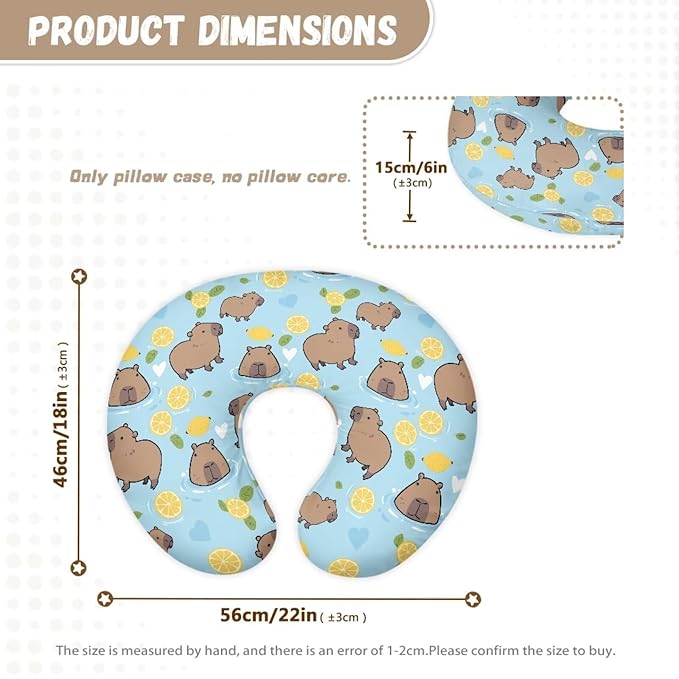 Orange and Capybara Nursing Pillow Cover Ultra Soft Comfortable Newborn Nursing Pillow Case Breathable and Skin Friendly