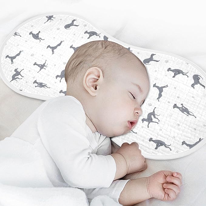 Yoga Italian Greyhound Dog Pattern Muslin Burp Cloths for Baby 4 Pack Soft 100% Cotton Baby Washcloths Bibs for Boy Girl