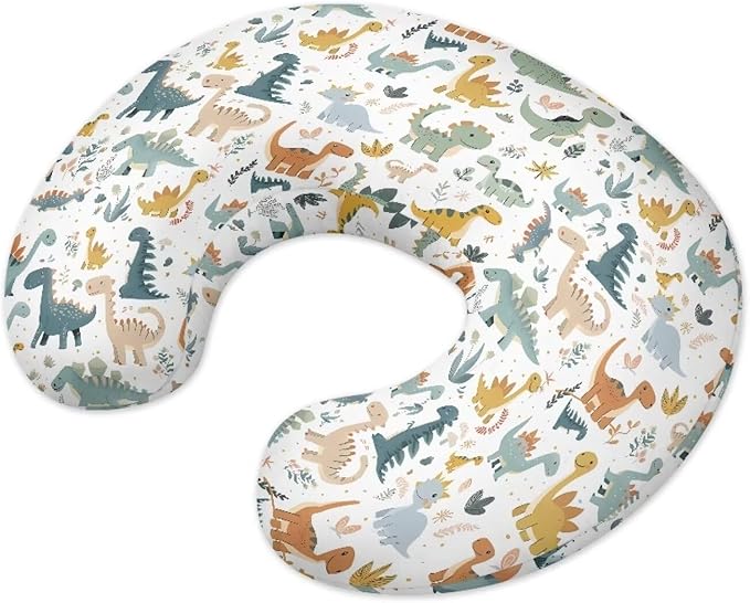 Dinosaur Nursing Pillow Covers for U-Shaped Nursing Pillow Nursing Pillow Case for Newborn Boys Girls Hidden Zipper Design Soft and Skin-Friendly Breathable